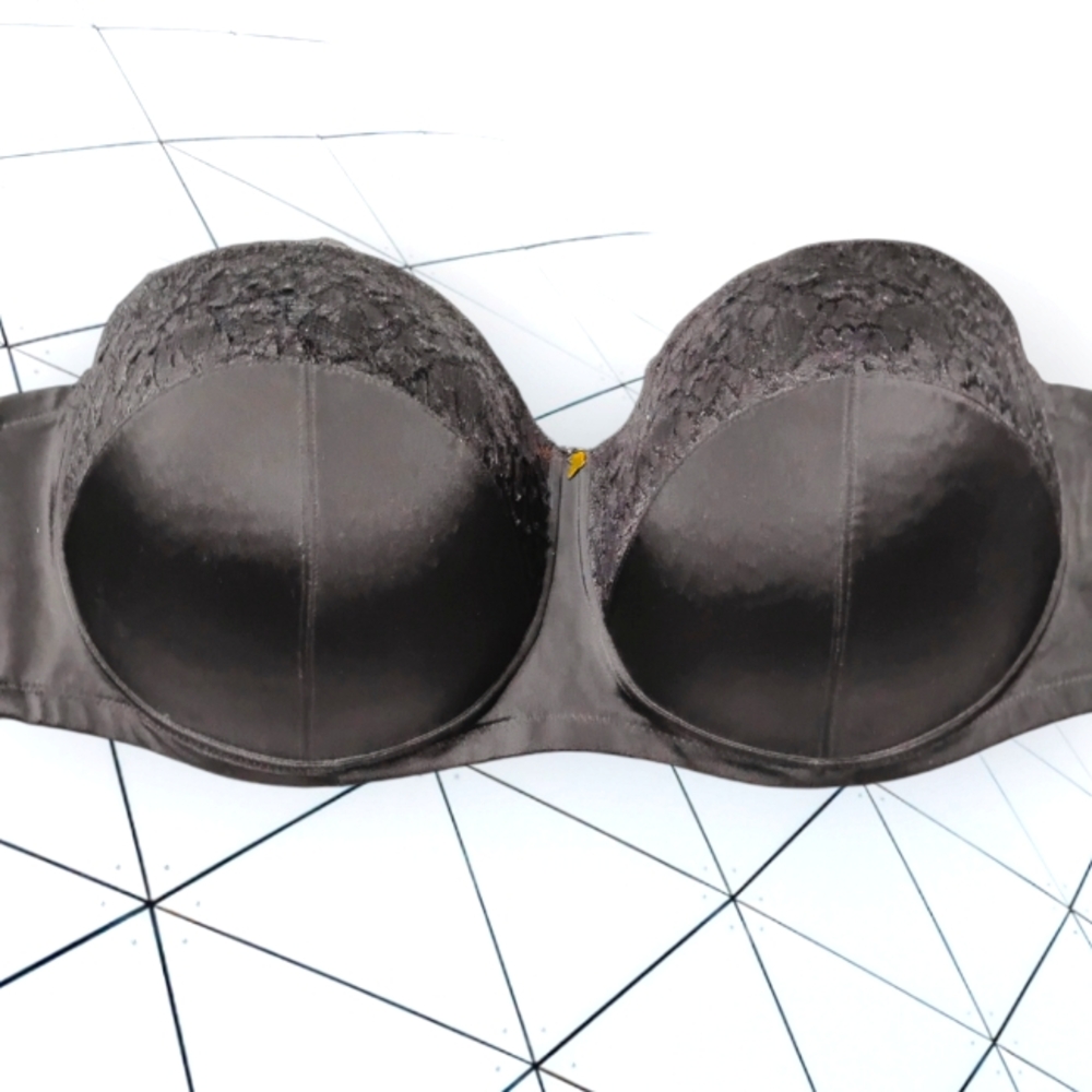 ASHLEY STEWART Butterfly Black Strapless Convertible Plus Size Bra 46DDD
